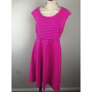 SOLD ❗️ Torrid Pink & Black Stripe Short Dress